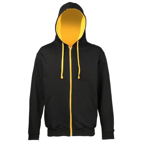 Sweat Zipp? ? Capuche Unisexe - Jh053 - Noir Et Jaune