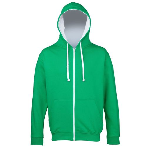 Sweat Zipp? ? Capuche Unisexe - Jh053 - Vert Kelly Et Blanc