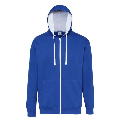 Sweat Zipp? ? Capuche Unisexe - Jh053 - Bleu Roi Et Blanc