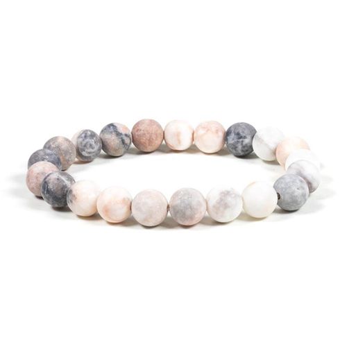Bracelet Élastique Jaspe Rose Zébré