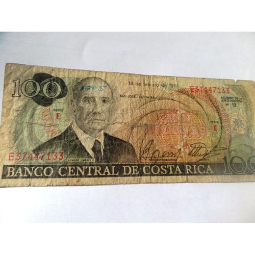 Billet 100 Cien Colones - Costa Rica - 1987
