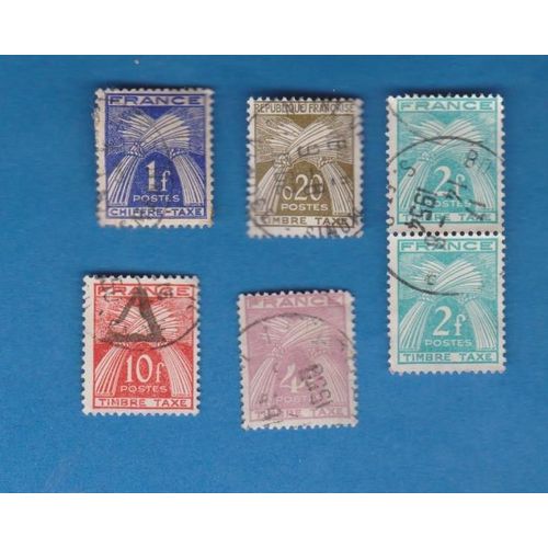 Timbre France Taxe Gerbe De Blé Lot Oblitérés Stamp Briefmarken Sello Ref 106 Tp4