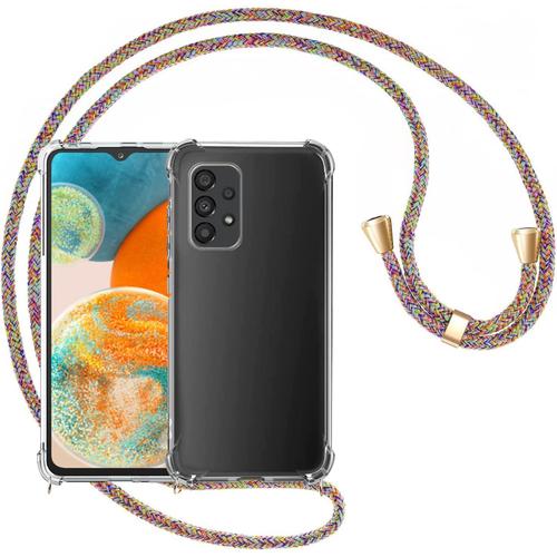 Collier Pour Samsung Galaxy A23 5g/4g Coque Transparent Ultra Mince Silicone Anti-Chute Housse Avec Cordon Réglable Lanyard Avec Cordon Collier Coque Pour Samsung Galaxy A23 5g/4g, Jaune