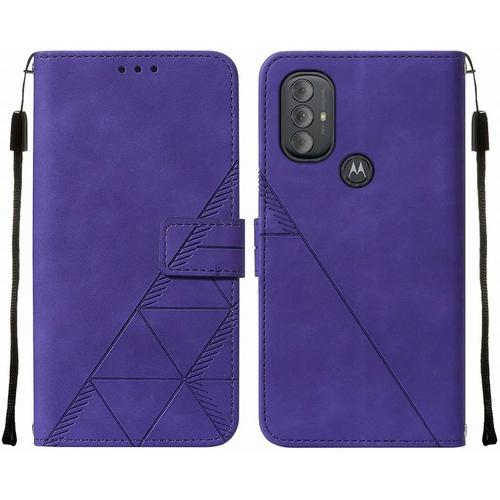 Coque Pour Motorola Moto G Power 2022 Etui En Cuir Housse Portefeuille Avec Fentes Pour Cartes Et Magnétique Protecteur Silicone Souple Cover Pour Moto G Power 2022 Style D'affaires Mauve