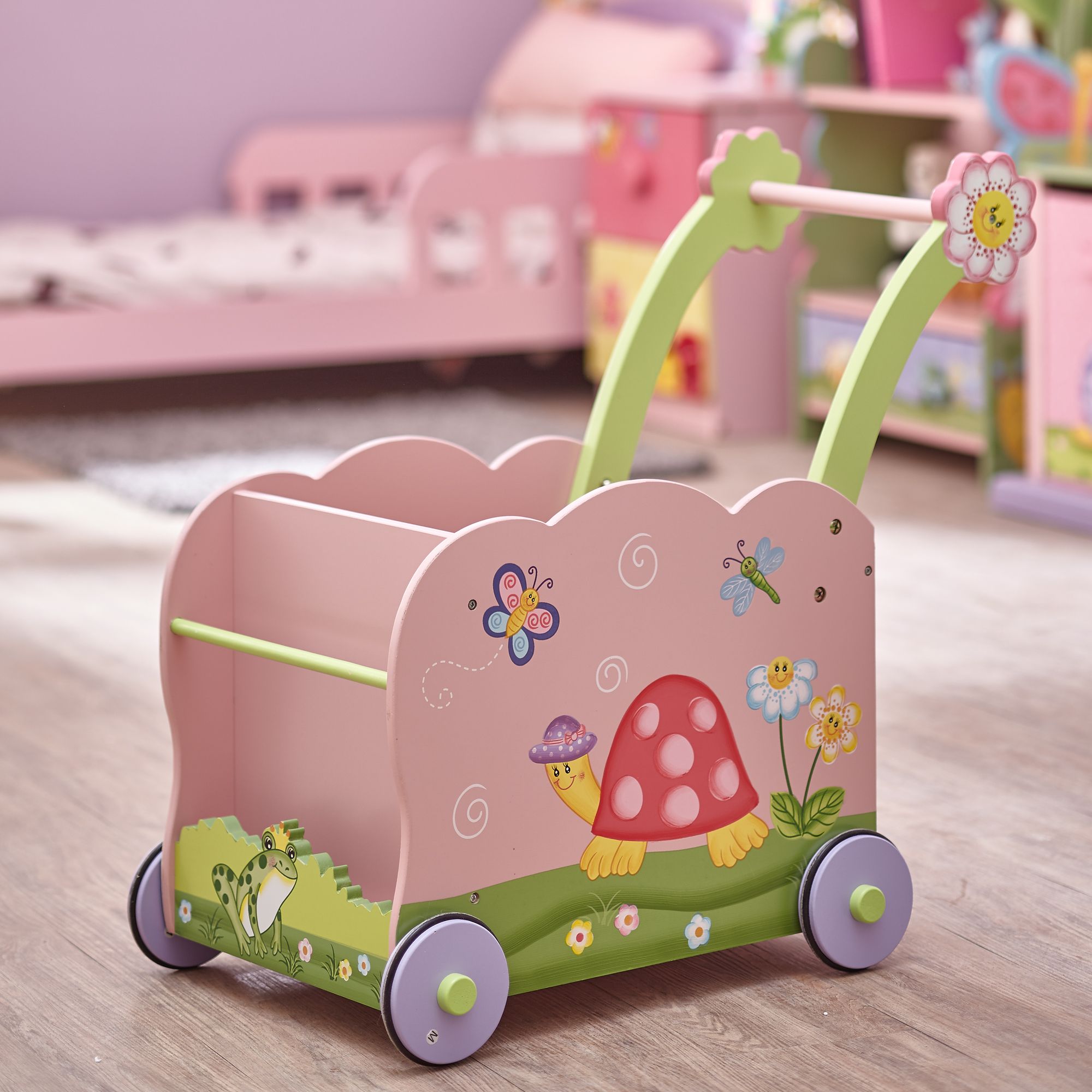 Trotteur Marcheur Pousseur Porteur Chariot De Marche Tableau D Eveil Bebe Fille Fantasy Fields W 9840a Rakuten