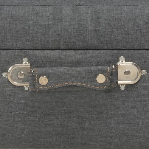 Tabourets De Rangement 3 Pcs Gris Foncé Tissu