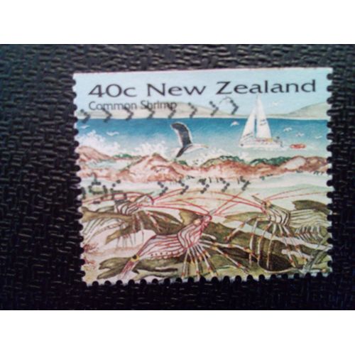 Timbre Nouvelle-Zélande Yt 1427 Crevette Commune - Crustacé 1996 ( 46122 )