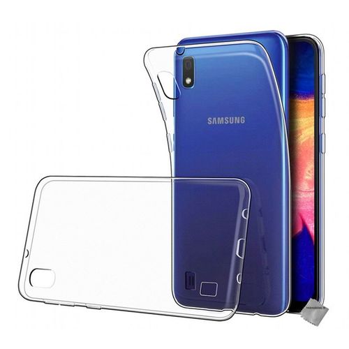 Housse Etui Coque Silicone Gel Fine Samsung Galaxy A10 + Verre Trempe - Transparent Tpu