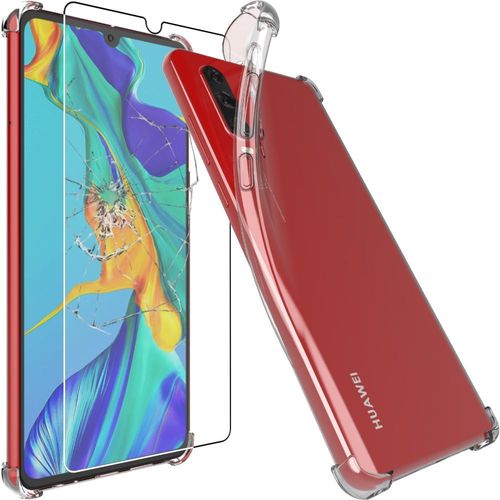 Ebeststar - Coque Huawei P30 Etui Silicone Slim Coins Rebords Renforcés Invisible Antichoc, Transparent [Dimensions Precises Smartphone : 149.1 X 71.4 X 7.6mm, Écran 6.1''] [Nb: Lire Description]