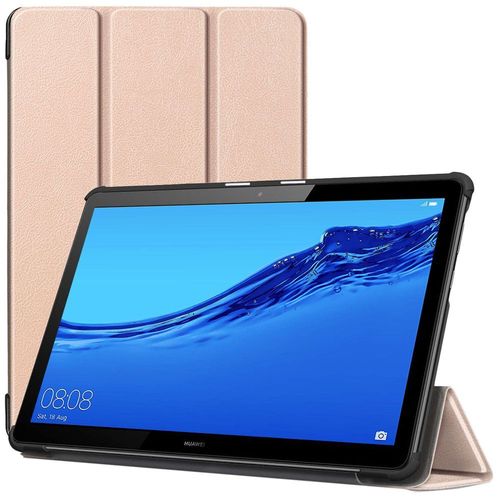 Ebeststar - Housse Huawei Mediapad T5 10.1 Etui Pu Slim Smart Case Support Haute Solidité, Or / Doré [Dimensions Precises Tablette : 243 X 164 X 7.8mm, Écran 10.1'']