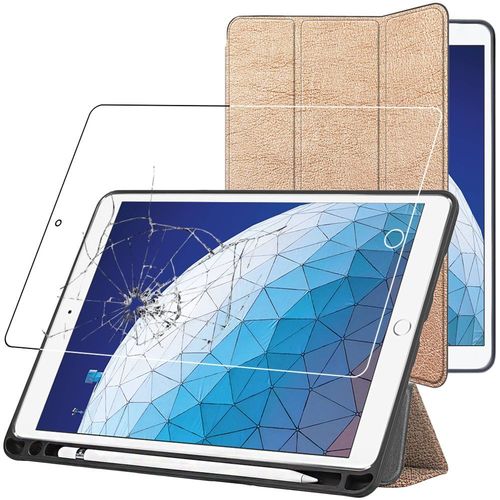 Ebeststar - Housse Ipad Air 3 2019 10.5 Etui Pu Slim Smartcase Support Haute Solidité, Or / Doré [Dimensions Precises Tablette : 250.6 X 174.1 X 6.1mm, Écran 10.5'']