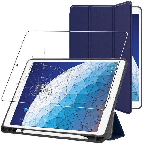 Ebeststar - Housse Ipad Air 3 2019 10.5 Etui Pu Slim Smartcase Support Haute Solidité, Bleu Foncé [Dimensions Precises Tablette : 250.6 X 174.1 X 6.1mm, Écran 10.5'']