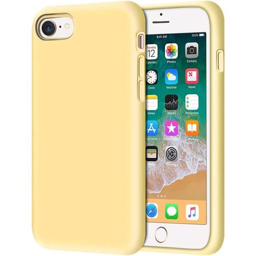 Coque Iphone 6s Plus/Iphone 6 Plus Silicone Liquide Ultra-Mince Fine Housse Protection Silicone Gel Originale Slim Soft Microfiber Coussin Cover Case,Pour Apple Iphone 6s Plus/6 Plus,Jaune