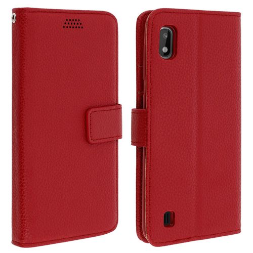 Housse Samsung Galaxy A10 Etui Folio Soft Touch Support Vidéo Rouge