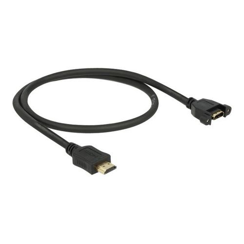 Delock - Câble d'extension HDMI avec Ethernet - HDMI mâle pour HDMI femelle vissable - 50 cm - noir - support 4K