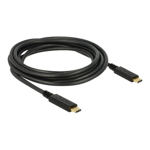 Delock - Câble USB - 24 pin USB-C (M) pour 24 pin USB-C (M) - USB 2.0 - 5 A - 3 m - noir