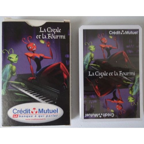 Jeu De 32 Cartes À Jouer Crédit Mutuel La Cigale Et La Fourmi