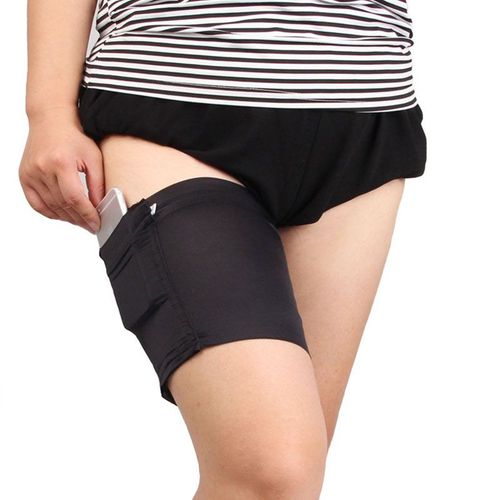 Shop-Story - Bande Anti-Frottement Pour Les Cuisses Avec Poche De Rangement - Noir - Taille L - 68-73 Cm