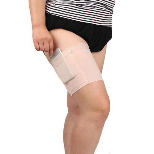 Shop-Story - Bande Anti-Frottement Pour Les Cuisses Avec Poche De Rangement - Beige - Taille M - 58-63 Cm