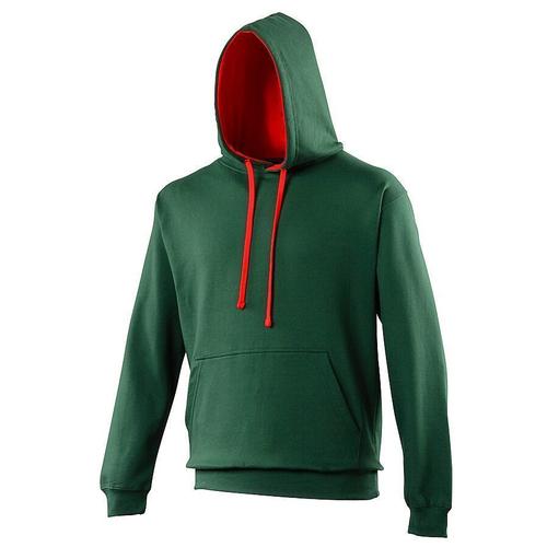 Sweat ? Capuche Contrast?E Unisexe - Jh003 - Vert Fonc? Et Rouge