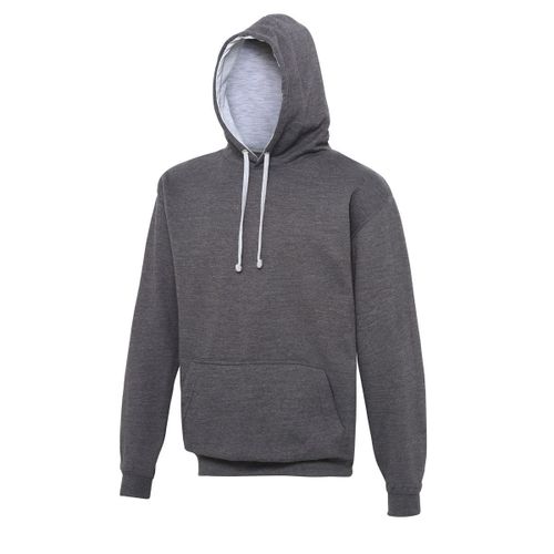 Sweat À Capuche Contrastée Unisexe - Jh003 - Gris Foncé Et Gris Clair