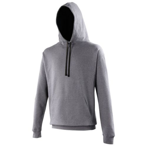 Sweat À Capuche Contrastée Unisexe - Jh003 - Gris Foncé Et Noir