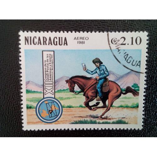 Timbre Nicaragua Yt Pa 963 Pony Express 1981 ( 6612 )