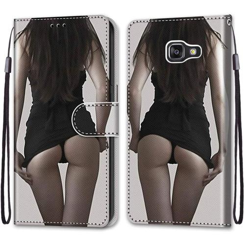 Coque En Pu Cuir Pour Samsung Galaxy A510 Étui Flip Cover Clapet De Protection Portefeuille Avec Motif Upskirt Housse Magnétique Case Wallet Antichoc Cover Pour Samsung Galaxy A5 2016/A510