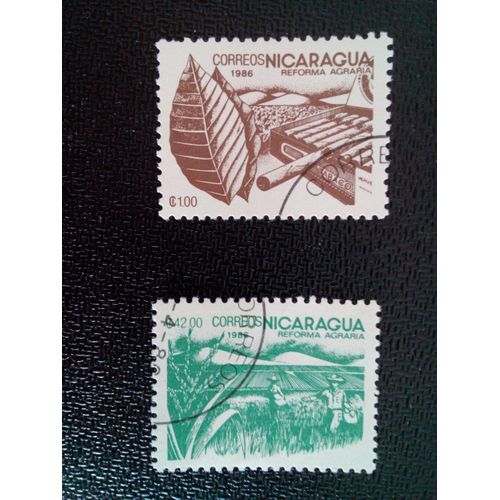Timbre Nicaragua Yt 1411 - 1416 Réforme Agraire 1986 ( 6612 )