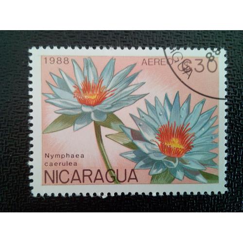 Timbre Nicaragua Yt Pa 1269 Nymphaea Caerulea 1988 ( 6612 )