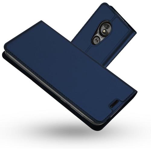 Coque Motorola Moto E5,Coque Moto G6 Play, Ultra Mince En Cuir Pu Premium Housse À Rabat Portefeuille Coque Étui De Protection Bumper Folio À Clapet Pour Motorola Moto E5/Moto G6 Play Bleu