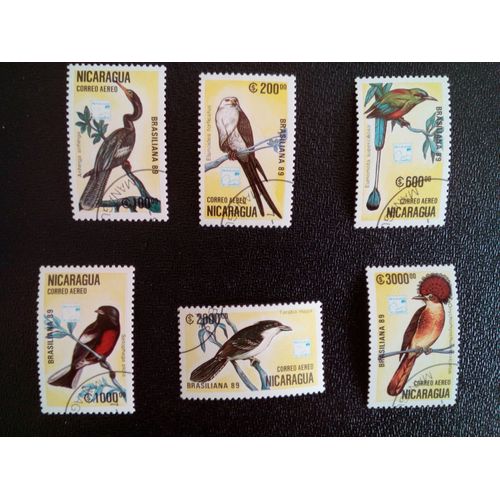 Timbre Nicaragua Yt Pa Brasiliana `89 Rio De Janeiro Oiseaux 1989 ( 6612 )