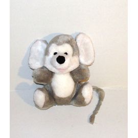 Souris Grise Nounours Vintage Peluche Doudou Souris Grelot 23 Cm