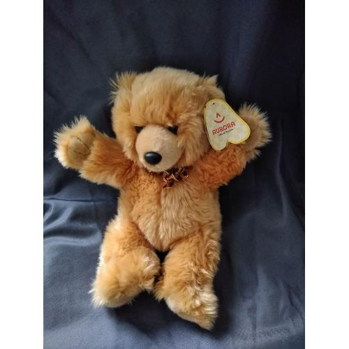 Peluche Ours Beige Ruban Orange Aurora Edl