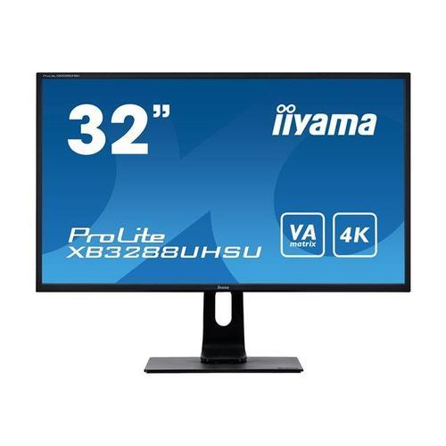 iiyama ProLite XB3288UHSU-B1 - Écran LED - 32" (31.5" visualisable) - 3840 x 2160 4K @ 60 Hz - VA - 300 cd/m² - 3000:1 - 3 ms - 2xHDMI, DisplayPort - haut-parleurs - noir mat