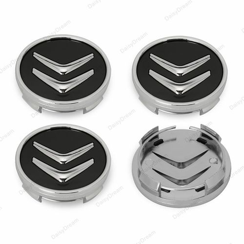 Centre Roue 4×60mm Cache Moyeux Pour Citroen Badge Logo Noir