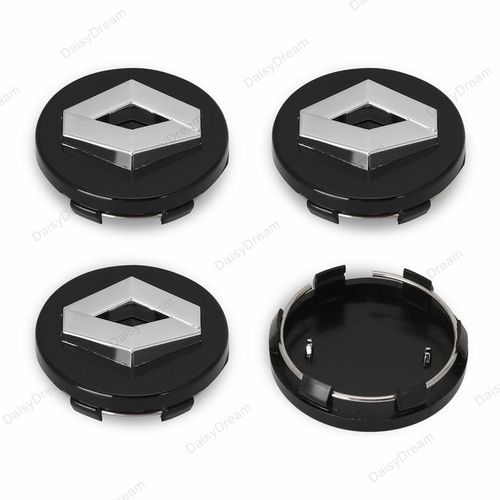 Centre Roue 4×60mm Cache Moyeux Pour Renault Badge Logo Noir