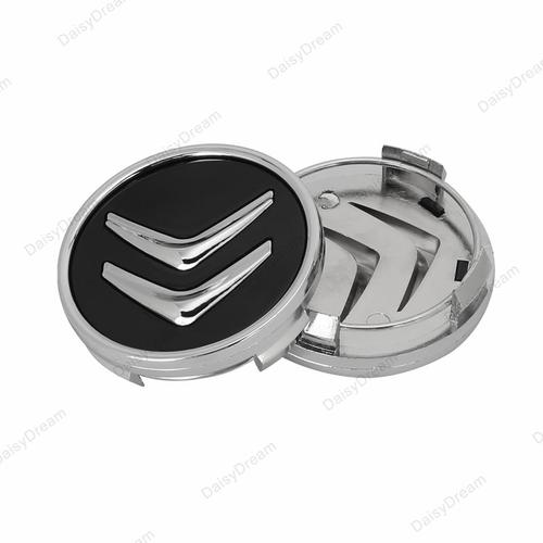 Centre Roue 4×60mm Cache Moyeux Pour Citroen Badge Logo Noir Autres pièce  de rechange pour voiture