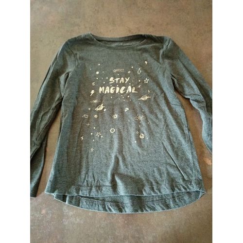 T Shirt Ml Gris Fille 8 Ans Kiabi Très Bon État
