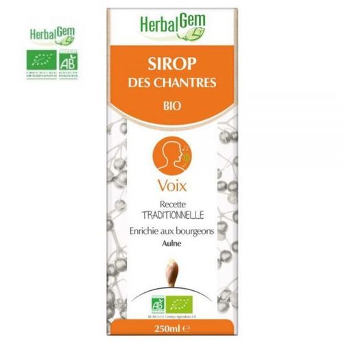 Sirop Des Chantres Bio - Soulagez Vos Cordes Vocales 250 Ml - Herbalgem 