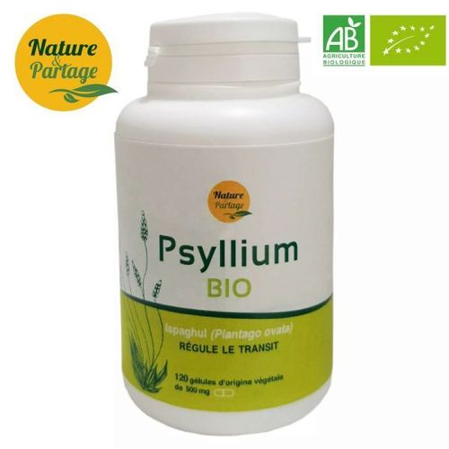 Psyllium Bio - Régule Le Transit 120 Gélules - Nature Et Partage 