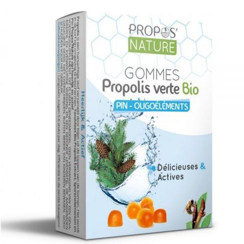 Gommes Propolis Verte Bio Pin Et Oligoéléments Sans Sucre - Délicieuses Et Actives 45 G - Propos Nature 