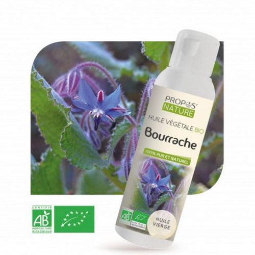 Bourrache Bio - Huile Végétale De Borago Officinalis 100 Ml - Propos Nature 