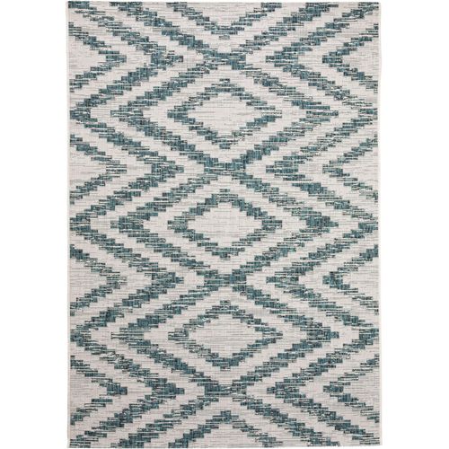 Tapis D'extérieur Cleo Bleu 80x150 Cm - Tapis Outdoor Pour Balcon, Terrasse Et Jardin