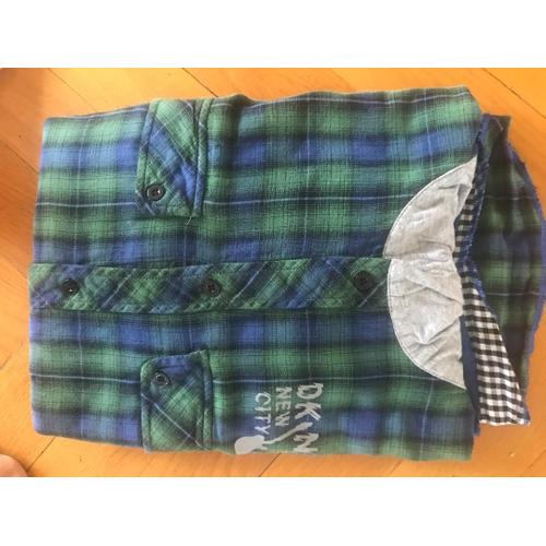 Chemise Garcon 14ans Bleu/Vert/Noir À Capuche