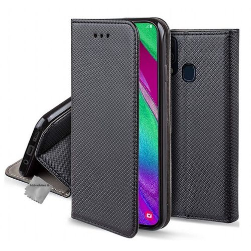 Housse Etui Coque Pochette Portefeuille Pour Samsung Galaxy A20e + Verre Trempe - Noir Magnet