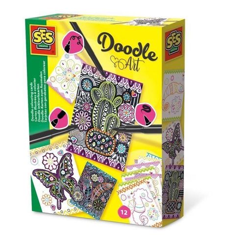 Ses Creative Doodle Cartes Illustrées À Colorier