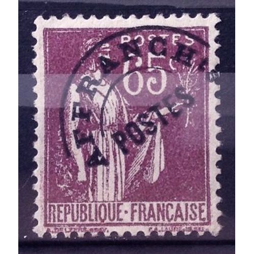 Préoblitéré Paix 65c Violet-Brun (Superbe N° 73) Neuf* - Cote 60,00 - France Année 1922 - N25247