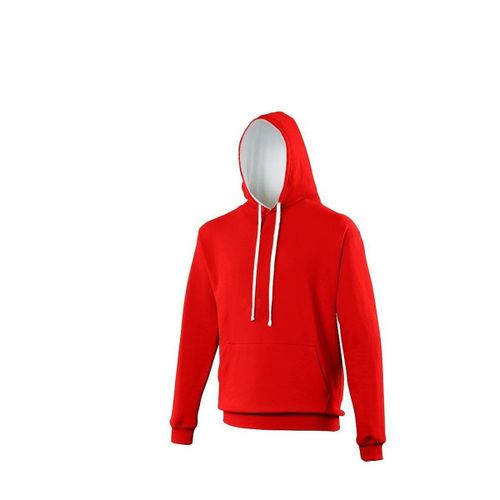 Sweat À Capuche Contrastée Unisexe - Jh003 - Rouge Et Blanc