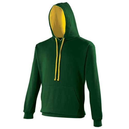 Sweat À Capuche Contrastée Unisexe - Jh003 - Vert Et Jaune